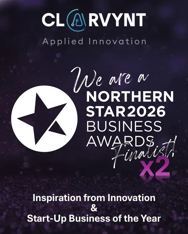 Northern Star Business Awards finalist announcement graphic for Clairvynt AI.
